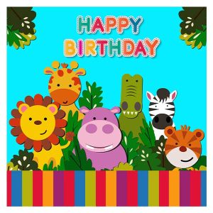 بنر حیوانات جنگل happy birthday